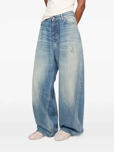 Acne Studios Loose-fit Patch Jeans In Blue