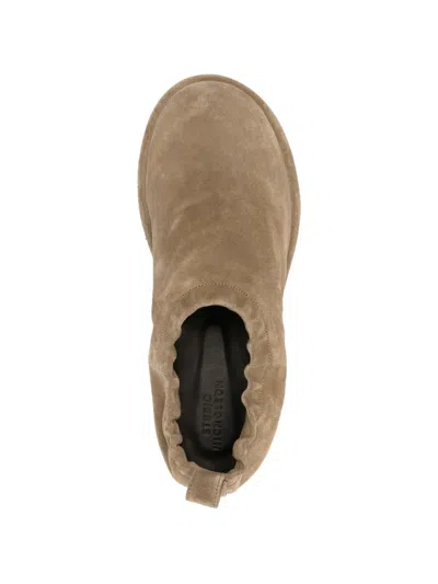 Studio Nicholson Elastic-back Suede Slipper In Neutral