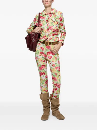 Acne Studios Floral Trousers In Multi