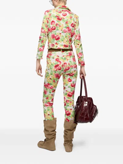 Acne Studios Floral Trousers In Multi