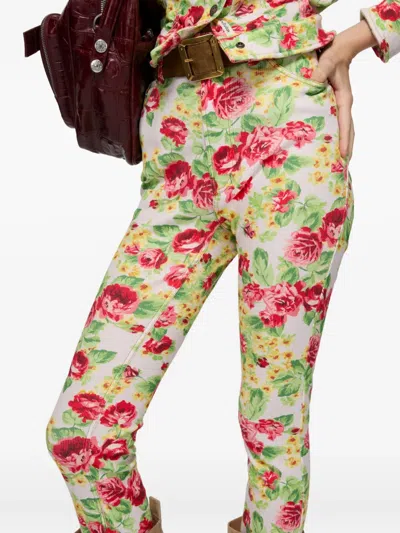 Acne Studios Floral Trousers In Multi