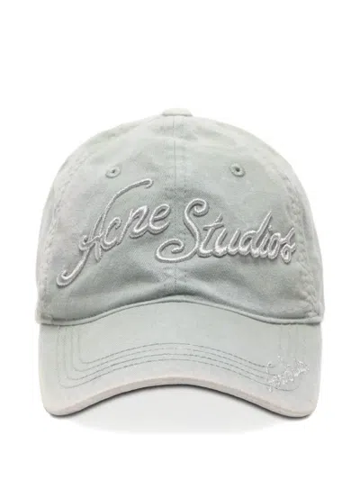 Acne Studios Embroidered Cap In Orange
