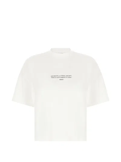 Off-white Regular Fit Cotton T-shirt With Printed Design In Neutral