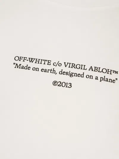 Off-white Regular Fit Cotton T-shirt With Printed Design In Neutral