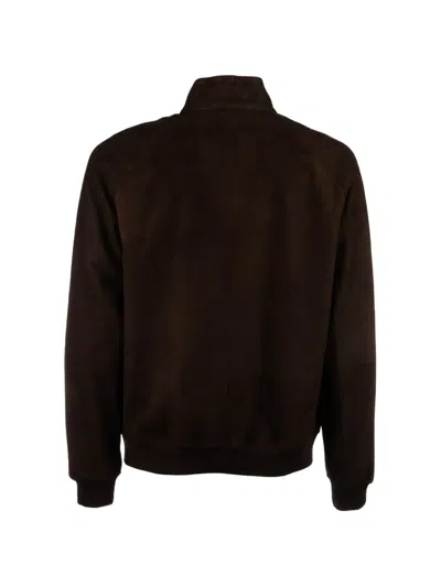Corneliani Zip-up Bomber Jacket In Brown