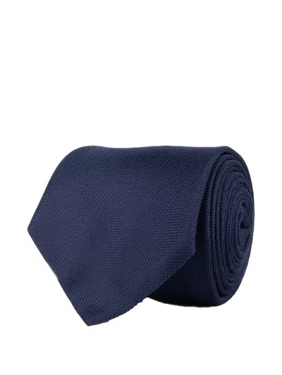 Corneliani Textured Tie In Blue