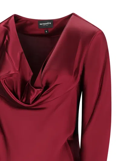Retroféte Nerissa Draped Top In Red