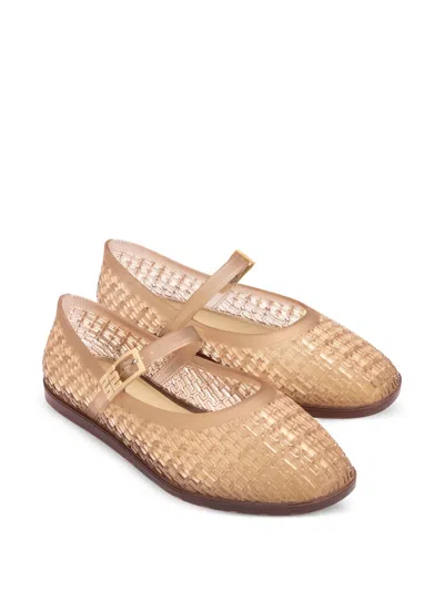Melissa Harper Buckle-strap Ballet Flats In Brown