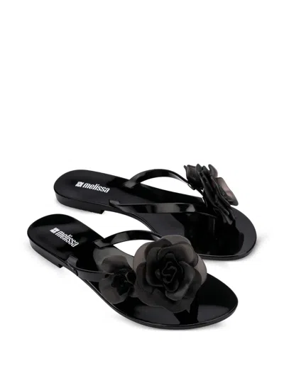 Melissa Harmonic Springtime Flip-flops In Black