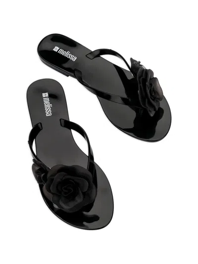 Melissa Harmonic Springtime Flip-flops In Black
