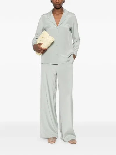 Max Mara Collared Buttoned Shirt In Green