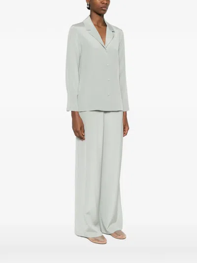 Max Mara Collared Buttoned Shirt In Green