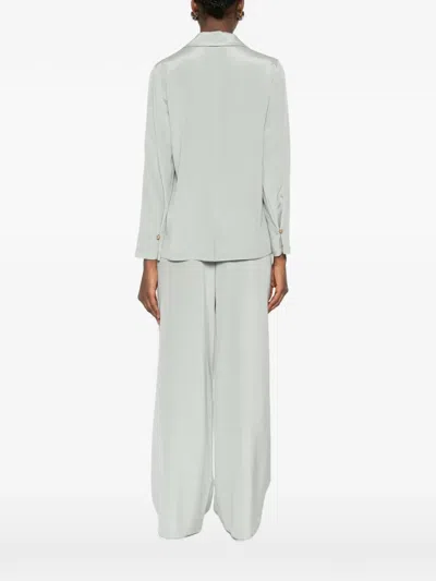 Max Mara Collared Buttoned Shirt In Green