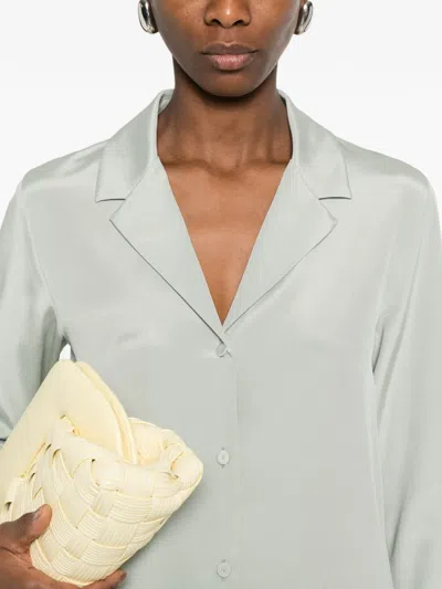 Max Mara Collared Buttoned Shirt In Green