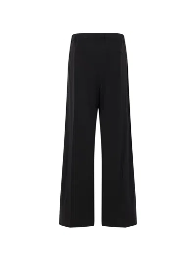 Plan C Drawstring Palazzo Pants In Black