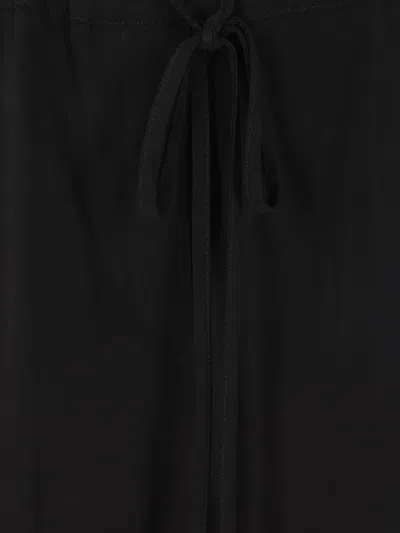 Plan C Drawstring Palazzo Pants In Black