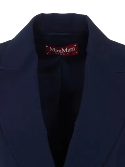 Max Mara Double-breasted Blazer In Blue