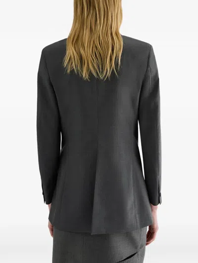 Jil Sander Poplin Wool Blazer In Brown