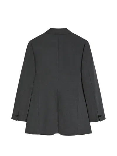 Jil Sander Poplin Wool Blazer In Brown