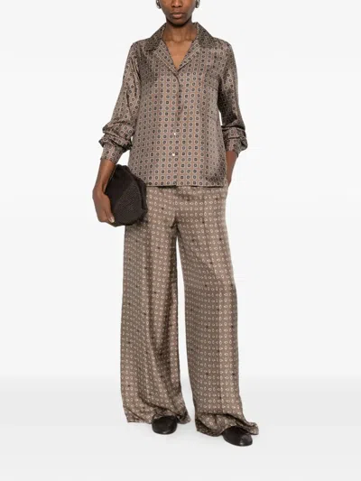 Max Mara Disco Printed Shirt In Brown