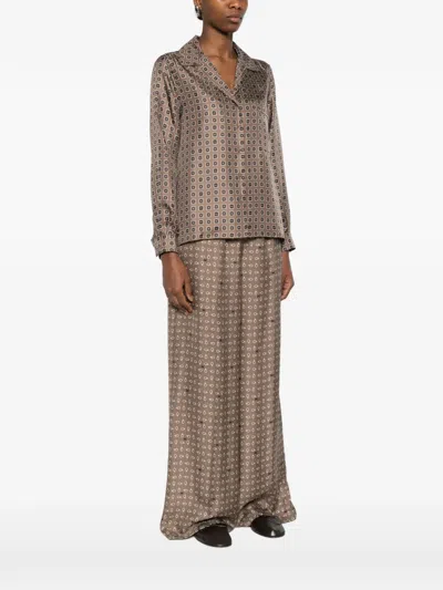 Max Mara Disco Printed Shirt In Brown