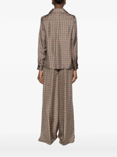 Max Mara Disco Printed Shirt In Brown
