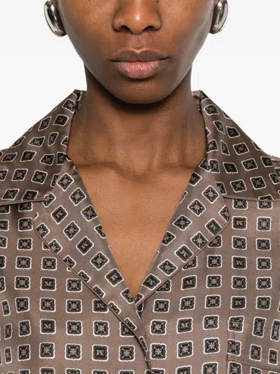 Max Mara Disco Printed Shirt In Brown