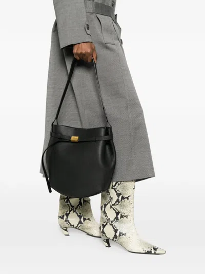 System Leather Shoulder Bag In Black