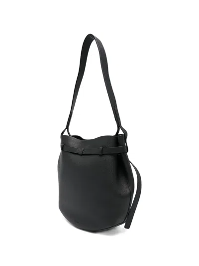 System Leather Shoulder Bag In Black