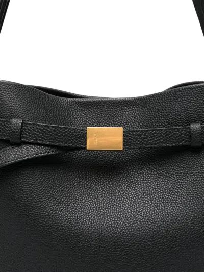 System Leather Shoulder Bag In Black