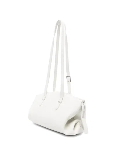 System Leather Shoulder Bag In White
