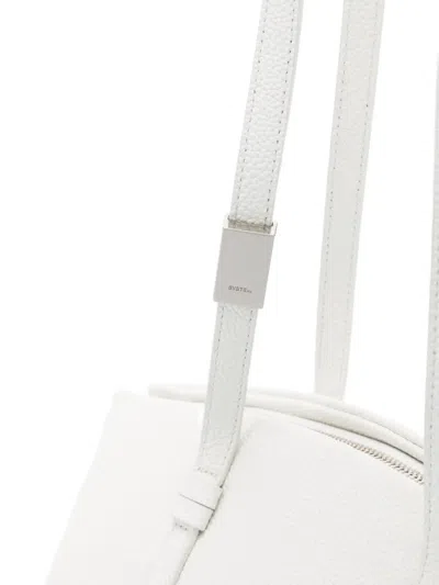 System Leather Shoulder Bag In White
