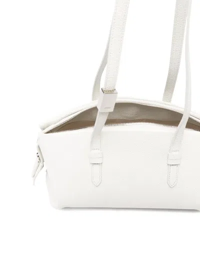 System Leather Shoulder Bag In White