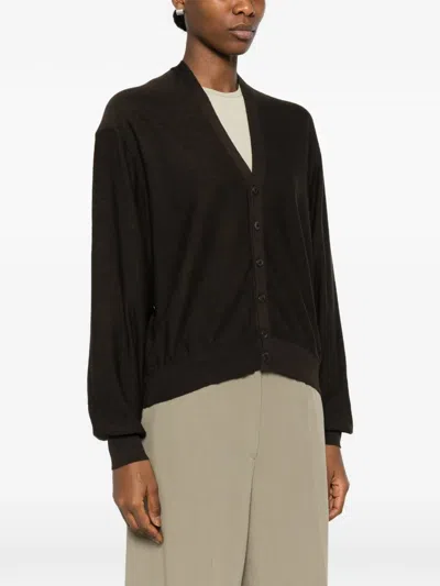 Lemaire Buttoned Cardigan In Brown