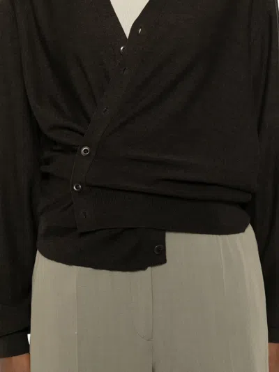 Lemaire Buttoned Cardigan In Brown