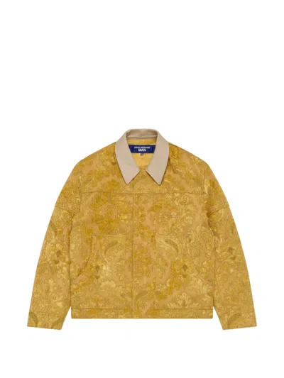 Junya Watanabe Floral Pattern Collar Relaxed Jacket In Yellow