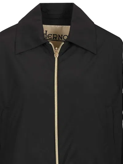 Herno Collared Zip Jacket In Black