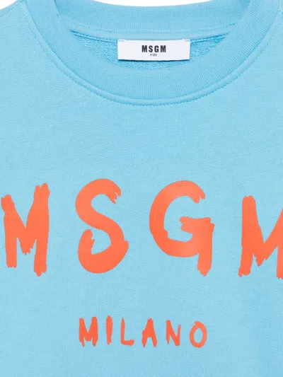 Msgm Logo Sweatshirt In Blue