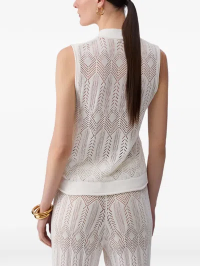 Liu •jo Beige Openwork Cut-out Bow Sweater In Neutral