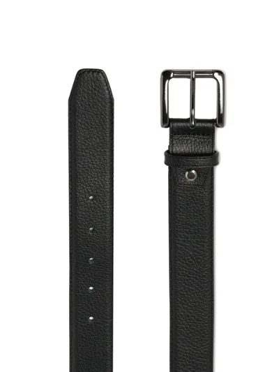 Lancel Adjustable Grained-leather Belt In Black