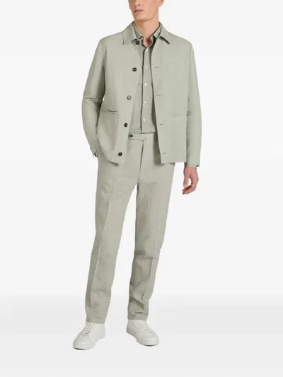 Slowear Buttoned Trousers In Green