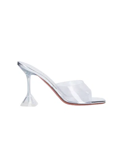Amina Muaddi Women Lupita Glass Sandals In Blue