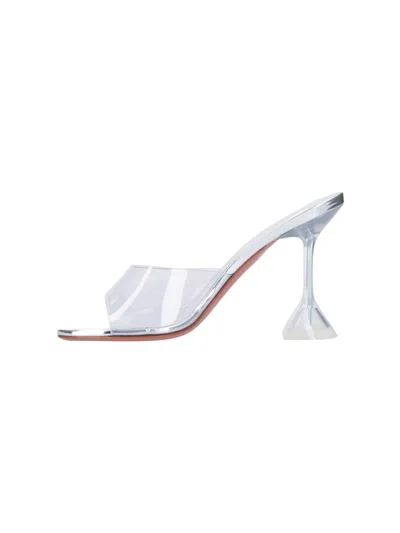 Amina Muaddi Women Lupita Glass Sandals In Blue