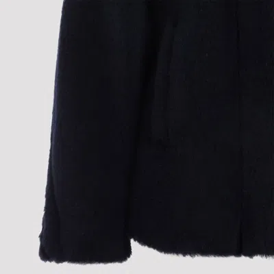 Max Mara Alpaca Wool Jacket Collared Design Front Pockets In Black