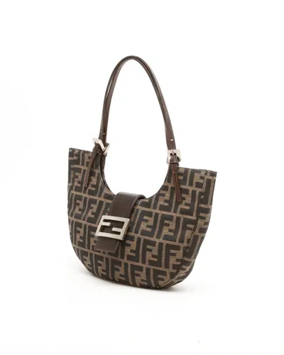 Fendi Zucca Half Moon Bag In Multi