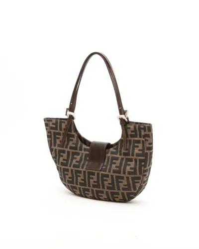 Fendi Zucca Half Moon Bag In Multi