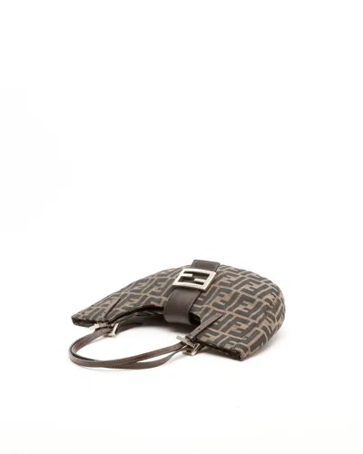 Fendi Zucca Half Moon Bag In Multi