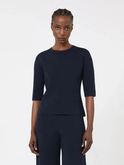 Max Mara Crew Neck Sweatshirt In Blue