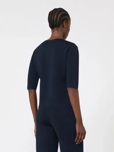 Max Mara Crew Neck Sweatshirt In Blue