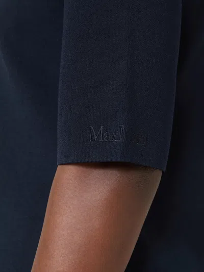 Max Mara Crew Neck Sweatshirt In Blue